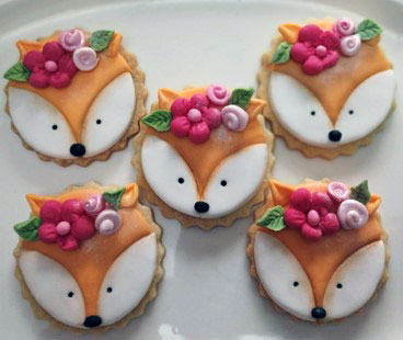 Cookies zorros con florcitas